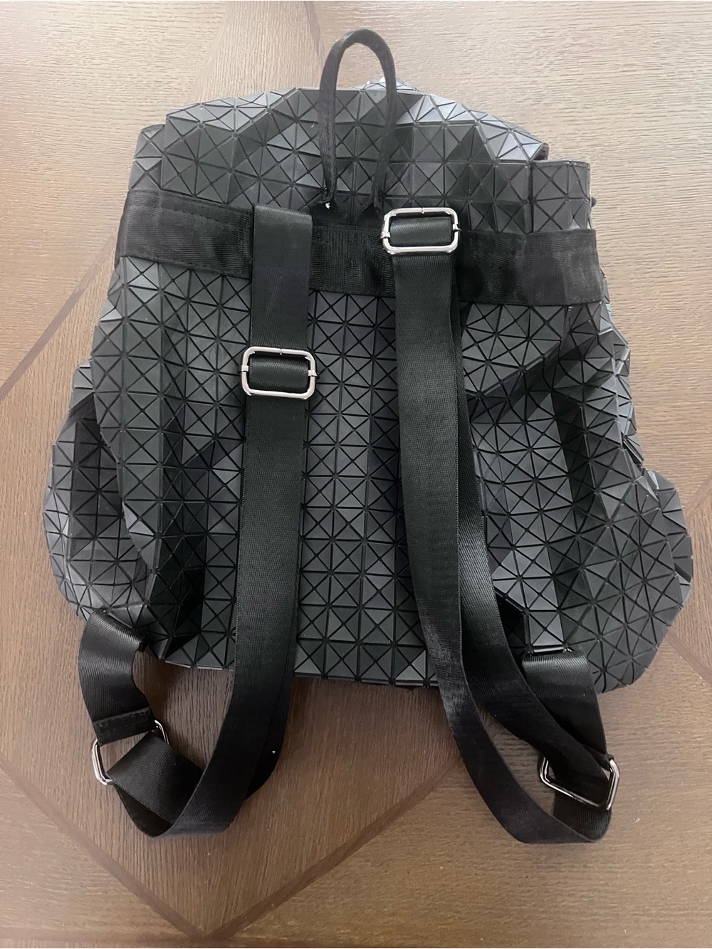 Geometric Textured Backpack - Black - Picture 3 of 5
